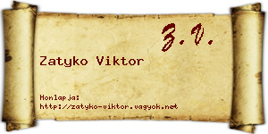 Zatyko Viktor névjegykártya